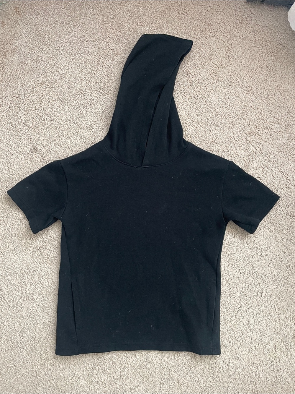 art class Black Short-Sleeve Hoodie Top for Kids
